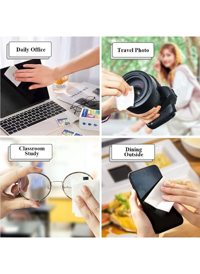Pre-moistened lens cleaning wipes for cleaning eyeglasses, computer and laptop screens, smartphones, optical lenses, goggles and watch screens | Quick-drying and non-scratch (pack of 100) - Image 3